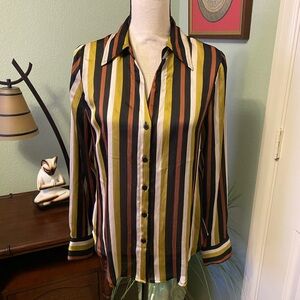 NWOT Worthington Striped Button Down Blouse